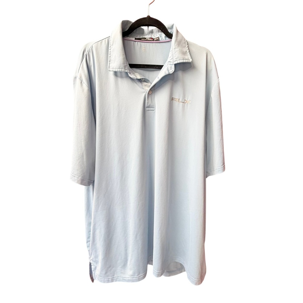 RLX Ralph Lauren Polo Shirt Mens XXL Blue Short Sleeve Performance Wicking
